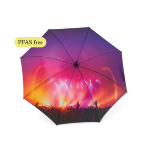 Create unique umbrellas with digital technology from 120 pcs. The price includes any photo motif on our popular umbrella model Save, with single layer panels. The umbrella can also be manufactured with double panels. Delivery time approx. 4 months after approved sample. Minimum order quantity 120 pcs. We offer different fabric choices if requested. If you want a quote or help with sketch suggestions - get in touch!