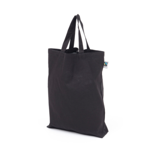 This Fair Trade-labeled carrier bag with short handles is made in a compliant 160 gram quality. All cotton is Fair Trade certified, thus traded, inspected and received from Fair Trade producers. Fair Trade means buying with better terms and opportunities for cotton producers in countries with widespread poverty to invest in operations and local communities for a more sustainable future. By selling their cotton as Fair Trade, growers get improved trading conditions and the opportunity to invest in social development and environmental considerations. Read more at www.info.fairtrade.net.
