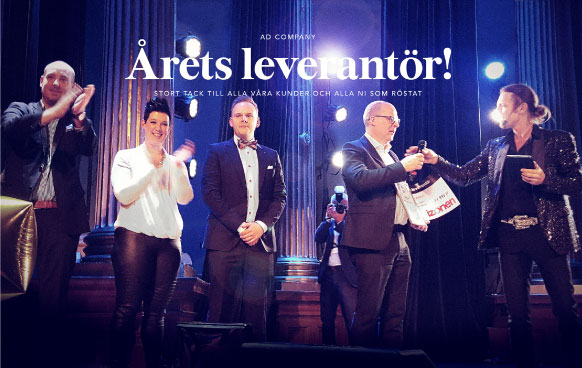 Vi &auml;r glada och stolta &ouml;ver den fina utm&auml;rkelsen &Aring;rets leverant&ouml;r.Tack alla ni som r&ouml;stade p&aring; oss!