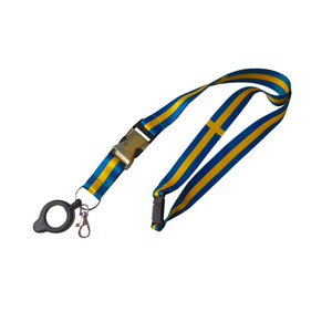 Swedish flag lanyard with removable quick release. Features a drink holder and snap hook on the key ring.The strap is extra soft, sublimation printed, and has a safety buckle in the neck. Immediate delivery from stock.With custom print from factory - Estimated 3-4 weeks. (Prices quoted apply to stock order as shown, without own print)