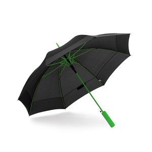Get the feeling of unique design and tailor-made finish with colored ribs, rods, and handles in strong accent colors. Sturdy 8-panel umbrella with automatic folding. Steel shaft and an EVA foam handle.