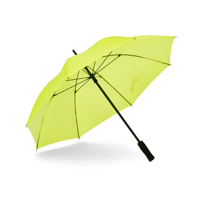 Ett reflekterande paraply som ger extra synbarhet i mörker. Manuell uppfällning med åtta paneler. Grafitskaft och grafitspröt gör paraplyet extra vindtåligt. Handtag i greppvänlig EVA-foam.