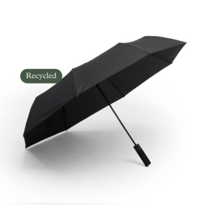 Wrap Compact Umbrella – Stylish, practical, and storm-resistantLooking for a reliable and compact umbrella that combines functionality, design, and sustainability? The Wrap compact umbrella is the perfect choice for anyone who wants a sleek, foldable umbrella that handles both everyday use and sudden downpours. With a generous canopy diameter of 100 cm, it offers excellent coverage, while the folded length of just 36 cm makes it easy to carry in your bag, backpack, or coat pocket – always ready when the rain hits.The umbrella features a straight, ergonomic handle made from soft EVA foam, offering a comfortable and non-slip grip even in wet weather. With its automatic open function, you can deploy the umbrella at the push of a button – quick, convenient, and effortless.The durable metal shaft combined with flexible fiberglass ribs creates a storm-resistant structure, built to withstand strong winds without turning inside out.The canopy is made from recycled RPET fabric, making it a sustainable choice for those who care about both smart design and the environment.