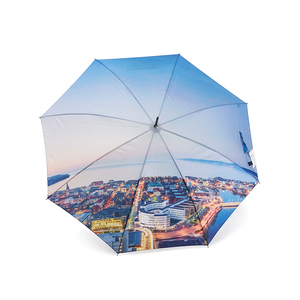 Create unique umbrellas with digital technology from 120 pcs. The price includes any photo motif on our popular umbrella model Save, with single layer panels. The umbrella can also be manufactured with double panels. Delivery time approx. 4 months after approved sample. Minimum order quantity 120 pcs. We offer different fabric choices if requested. If you want a quote or help with sketch suggestions - get in touch!