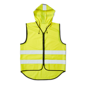 CE-approved fluorescent vest in unisex model with strong plastic zipper in the front, and extended back for extra visibility. The reflective vest is equipped with a hood, which has several reflectors and adjusting cords. The hood also serves as a practical storage as the vest can be rolled up in the hood and closed with Velcro fasteners. The reflectors around the vest are 55mm wide. The warning vest is approved according to EN ISO 20471, class 2. That is. approved to be worn in most workplaces that require extra visibility, day and night. Delivered in a case. When printing on the vest - According to CE standard, the background material may be covered with a total of 1208 cm2, of which a maximum of 750 cm2 on the front.