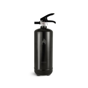 Powder fire extinguisher 2 kg, in white or black. Intended for home environments, where the user can be expected to know where the extinguisher is located. Fire class ABC. Efficiency class 13 A 89 B C. Certification CE.