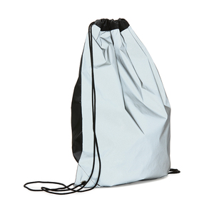 Reflective gym bag that provides extra visibility in the dark. The functional gym bag has a classic closure with a drawstring solution and the strings as carrying straps. Eyelets in metal give extra durability. The front and the back are reflective, the strings and top are black. A good gym bag for extra safety for both children and adults. Only transfer printing possible.