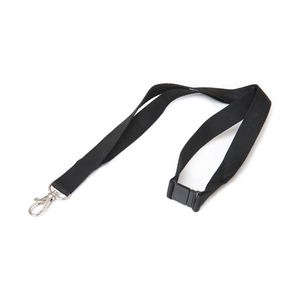 Lanyards are popular to hand out at trade fairs, events, and as giveaways. We take orders for lanyards from minimum 100 items. Sometimes time is short, so we therefore provide a standard black strap with snap hook and safety buckle, without marking (but we can deliver plastic pockets, so it is possible to mark paper inserts for example). They can be delivered from us the same day for those who want and need a fast solution. Please note: The lanyard is delivered without a buckle release, the image in Catalog 2020 is incorrect.