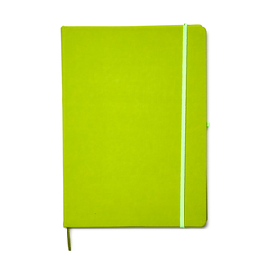 Notepad cover in A4 format, made of PU material with a silky smooth rubberized surface. An elastic band keeps the book closed. Marker tape and pen holder make the notebook extra user-friendly. Contains 80 pages of lined note paper made from 80 gram sheets.