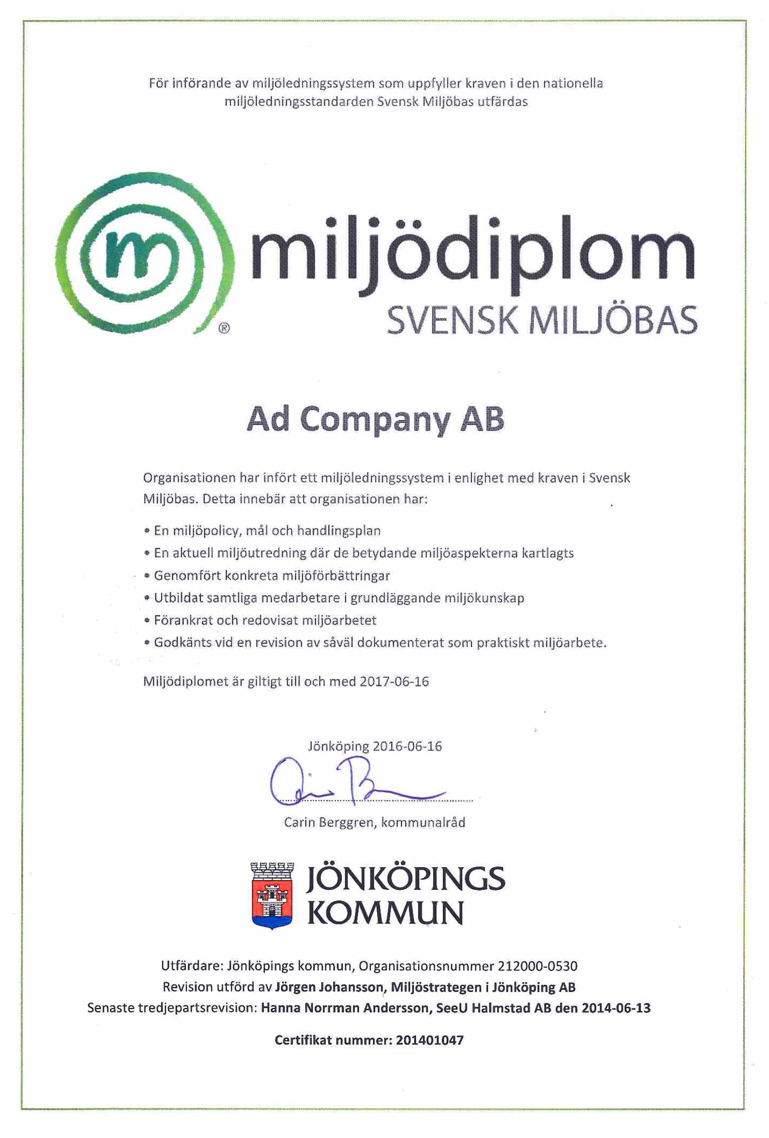 Miljödiplom