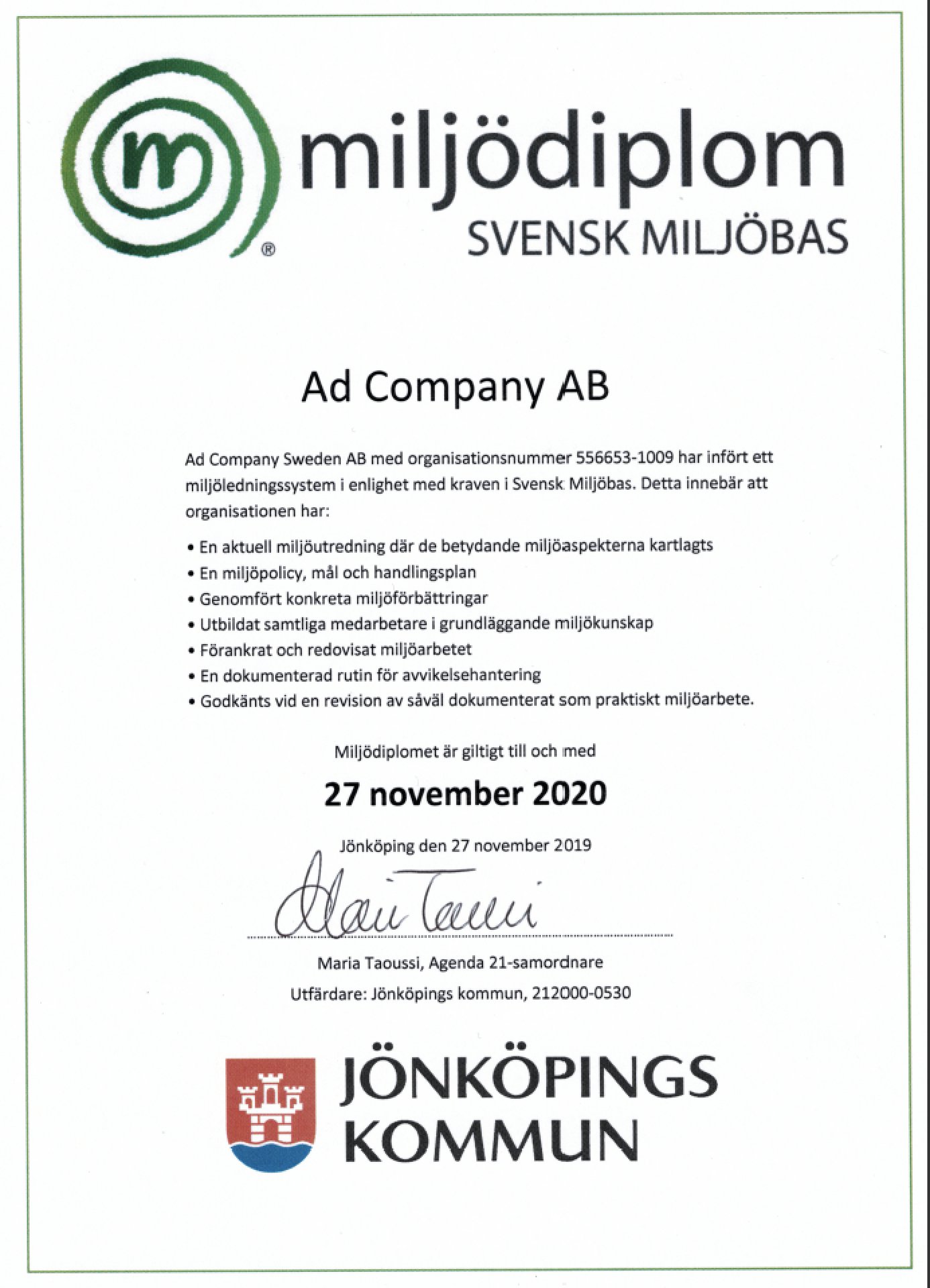 Miljödiplom