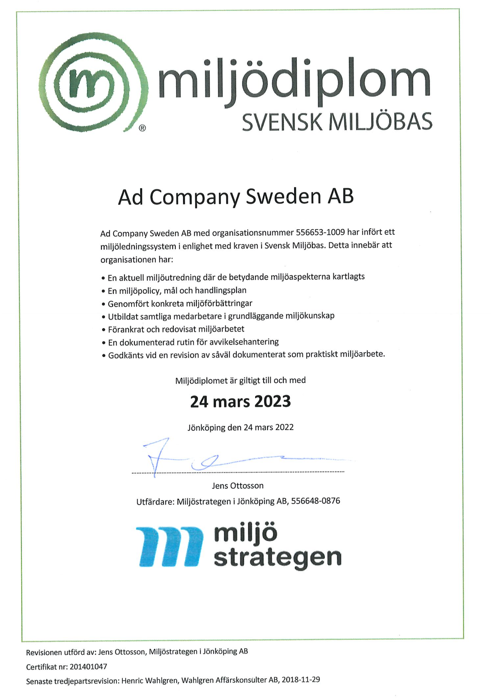 Miljödiplom